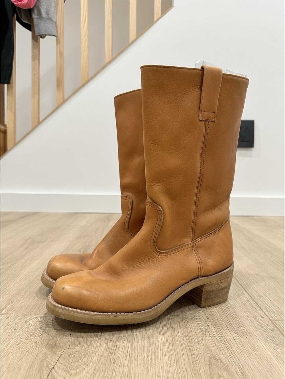 Vintage Campus Boots Men’s Size 10.5 Made in Korea Brown Tan Leather
